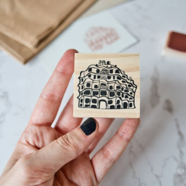 La Pedrera Casa Milà Rubber Stamp by Sira Lobo – Perfect for Scrapbooking & Travel Albums