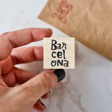 Barcelona Hand Lettering Stamp by Sira Lobo – Perfect for Travel Journals, Scrapbooking & Custom Labels