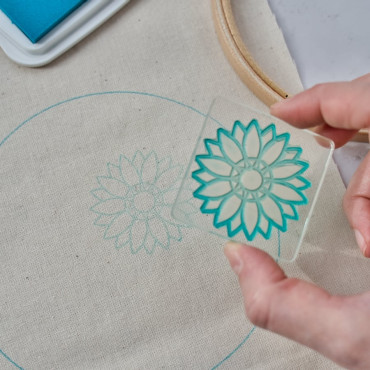 Sunflower Embroidery Stamp Set - 3 Flower Designs for Easy & Uniform Stitching