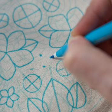 Blue Fabric Marker for Embroidery & Sewing Projects - Water-Erasable, Fine Tip