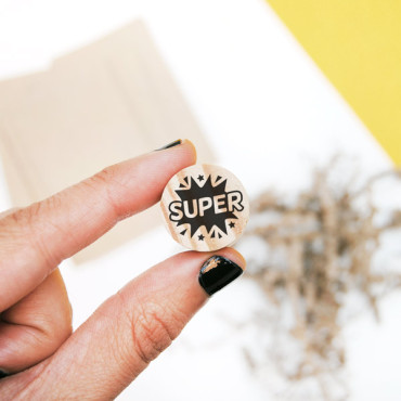 mini rubber stamp Super with comic style