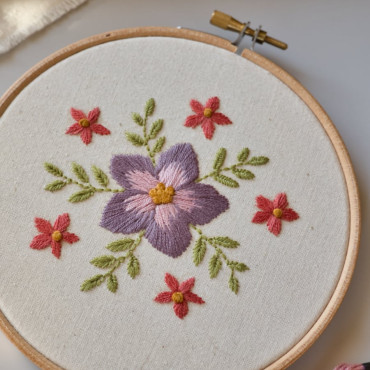 Cherry Blossom Embroidery Pattern Stamp - Multi-Size Transparent Sakura Flower Design