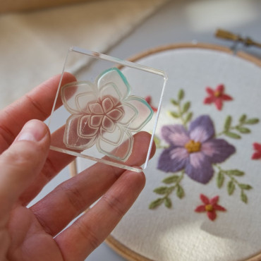 sello flor sakura para estampar en tela y bordar by biterswit