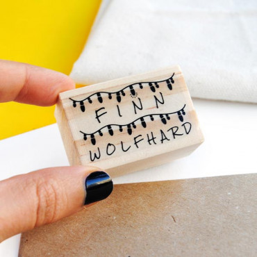 Clothing name stamp "Light Bulb Garland"