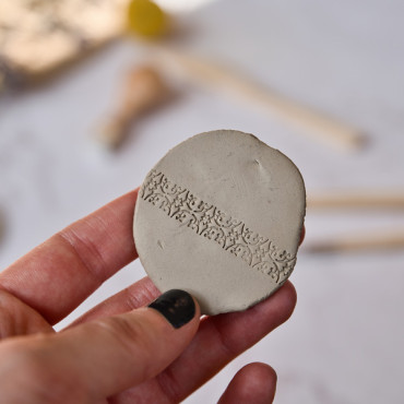 Modernist Circle Ceramic Stamp for Pottery, Soap, and Clay Craft Projects