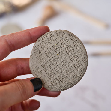 Versatile Modernist Circle Stamp for Ceramic Tiles, Soap, and Crafting