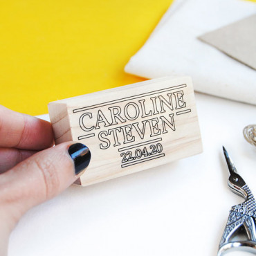 Custom wedding stamp Stranger Wedding for eighties-themed wedding