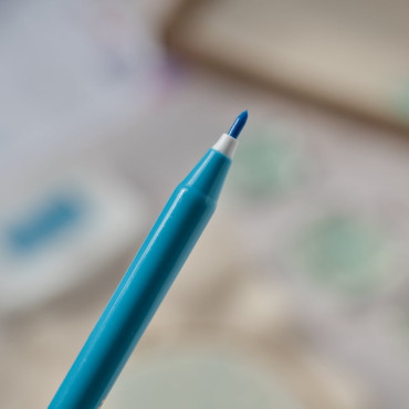Trace the size you want with the included marker. Start embroidering your masterpiece!
