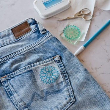 Embroidery Stamp for Sunflower & Daisy Flowers - Water-Erasable Fabric Template