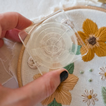 Floral Embroidery Stamp - 5 Section Circle Template for Spider Web Roses and More