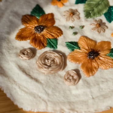 Fabric Embroidery Pattern Stamp - Perfect 5 Section Circle for DIY Floral Art