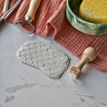 simple and clean seigaiha pattern texture soap stamp by biterswit