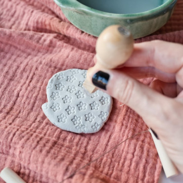 flower simple pottery stamp for decoration by biterswit