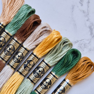 Premium DMC Embroidery Floss Kit – 6-Strand Threads for Roses and Floral Embroidery