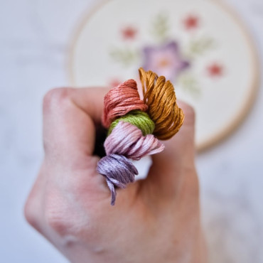 DMC Embroidery Kit with Sakura Thread – Ideal for Botanical and Still-Life Patterns