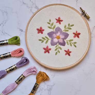 DMC Embroidery Thread Kit – Sakura Pattern for Minimalist and Botanical Designs
