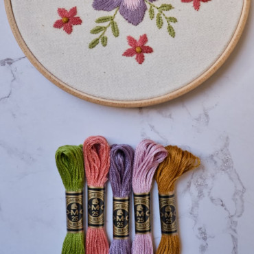 DMC Thread Kit for Sakura Pattern – Perfect for Floral and Minimalist Embroidery
