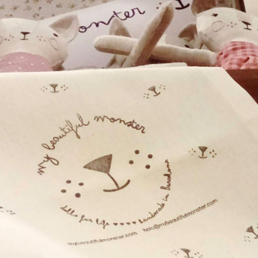 round logo stamp for custom cotton totebags by biterswit