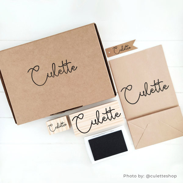 large custom logo stamp for custom shipping boxes and product packaging