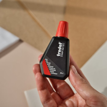 red ink bottle for refilling red Trodat ink pad by biterswit
