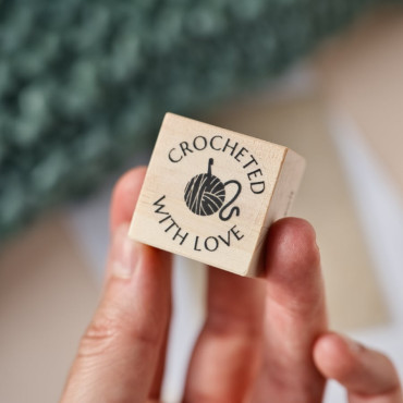simple rubber stamp crocheted with love by biterswit