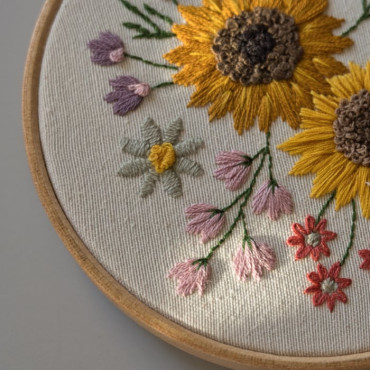 Water-Soluble Bellflower Stamp for Fabric Art - Create Floral Embroidery Patterns
