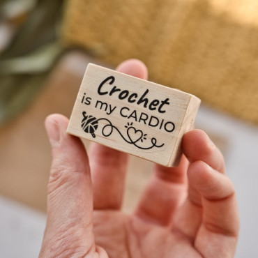 rubber stamp for crochet makers crochet is my cardio by biterswit