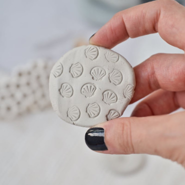 texture acrylic stamp for pottery and soaps with sea shell design by biterswit