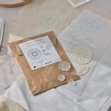 Sunflower Embroidery Acrylic Stamps Set for Botanical Stitching Patterns – Perfect for DIY Craft Projects