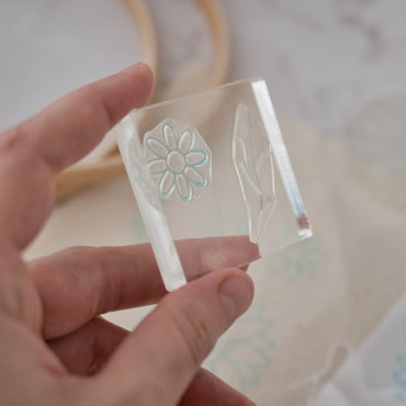 Sunflower & Garden Embroidery Stamps Set for Crafting and DIY Projects – Acrylic Stamps for Beginners