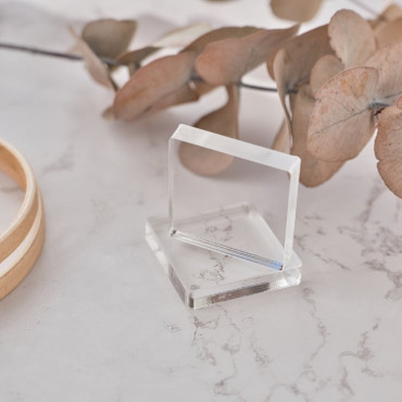 Clear Acrylic Base for Stamps - 5x5 cm (2x2 inches) with Rounded Corners for Crafting