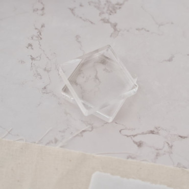 Transparent Acrylic Stamp Base - 5x5 cm (2x2 inches) with Rounded Corners for Easy Use