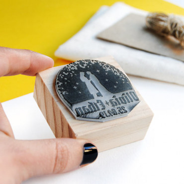 Geeky wedding custom stamp Elven Magic Forest