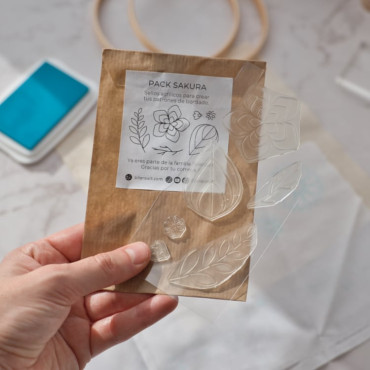 Sakura & Leaf Stamps for Botanical Designs – Embroidery Stamp Set for Crafters