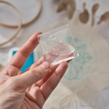 Sakura and Leaf Stamps for Botanical Embroidery Projects – 6-Piece Acrylic Set