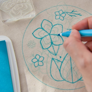 Versatile Sakura & Leaf Acrylic Stamp Set for Unique Botanical Embroidery Designs