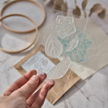Create Custom Cherry Blossom Embroidery Patterns with Acrylic Stamps Set
