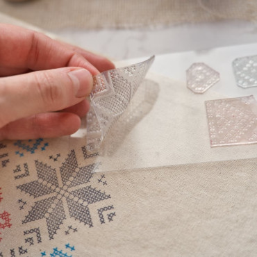 DIY Christmas Cross-Stitch Star Stamp Set – Perfect for Custom Holiday Wrapping & Decorations