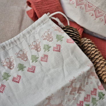 Acrylic Stamps for Christmas Crafts - Reindeer & Tree Cross-Stitch Designs
