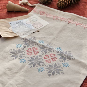 Christmas Acrylic Stamp Set – Cross-Stitch Star Design for Custom Holiday Paper & Fabric