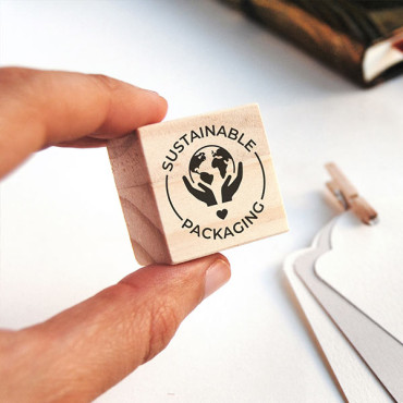 eco friendly packaging rubber stamp set by biterswit