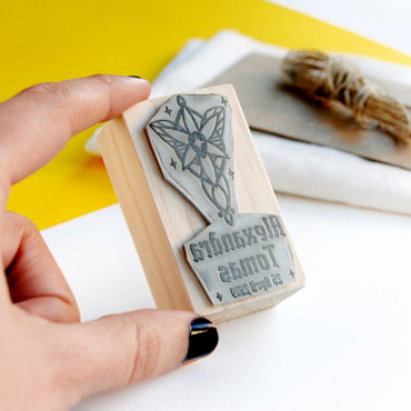 Geeky wedding custom stamp Elven Wedding with name and wedding date