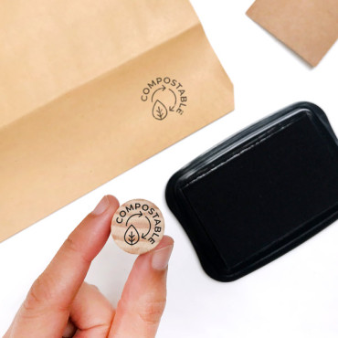 Mini sello icono compostable para material de envío by biterswit