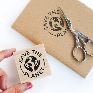 large stamp save the planet for notebooks