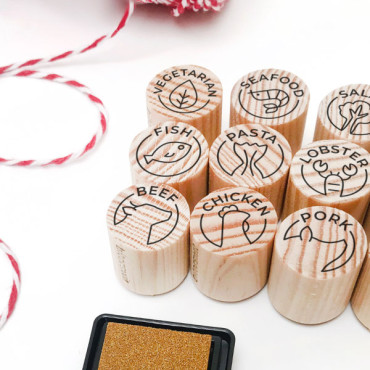 wedding menu icon stamps for meal choice options by biterswit studio