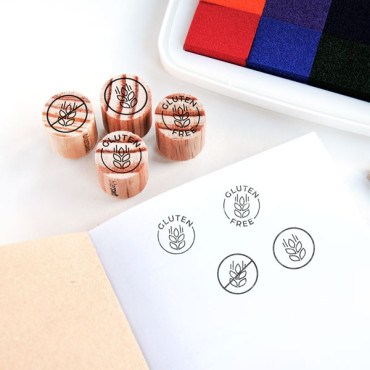 Gluten / Wheat intolerance icon stamp (Various languages)