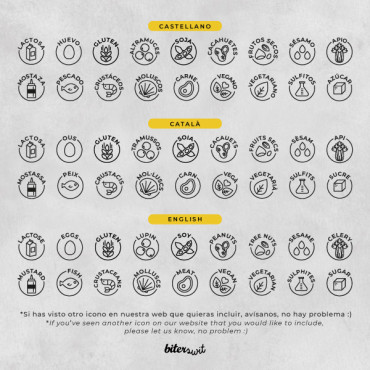 Custom Stamp label Ingredients and Allergens