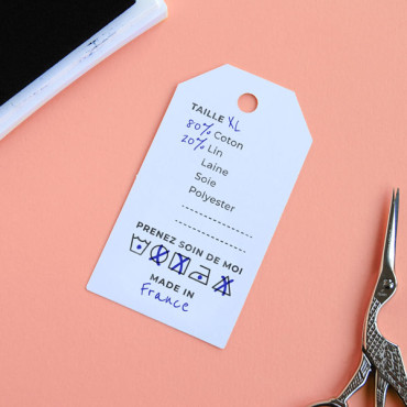 Clothing and Textile Label Stamps – Composition Care Instructions in Multiple Languages