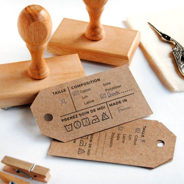 Clothing and Textile Label Stamps – Composition Care Instructions in Multiple Languages