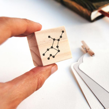 Zodiac Constellation Stamp Set - Pack of 12 Rubber Stamps for Crafting, Journaling, and Scrapbooking